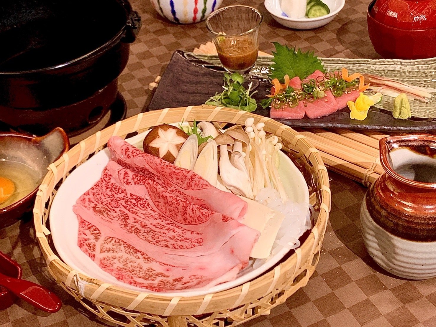 黒毛和牛すき焼き御膳(当日12:00まで予約可)￥6,930   一般価格￥7,810